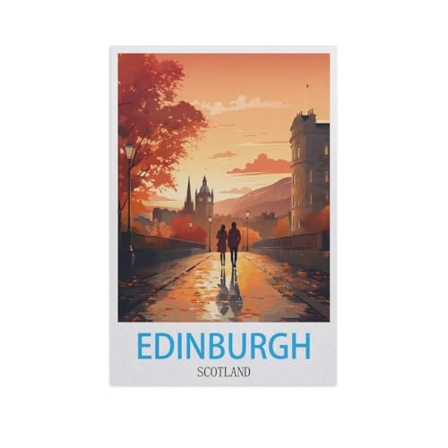 Erwachsene und Kinder Puzzle 1000 Teile Puzzle，Edinburgh, Schottland，einfaches Puzzlespiel Rollenpuzzle Lernspiel Spielzeug Familie Dekoration（38x26cm）-AJ21 von GSBRSNTS