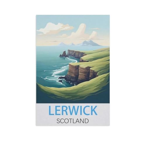 Erwachsene und Kinder Puzzle 1000 Teile Puzzle，Lerwick, Schottland，einfaches Puzzlespiel Rollenpuzzle Lernspiel Spielzeug Familie Dekoration（38x26cm）-AL40 von GSBRSNTS