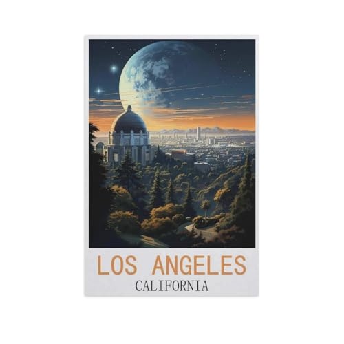 Erwachsene und Kinder Puzzle 1000 Teile Puzzle，Los Angeles, Kalifornien，einfaches Puzzlespiel Rollenpuzzle Lernspiel Spielzeug Familie Dekoration（75x50cm）-AM86 von GSBRSNTS