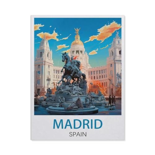 Erwachsene und Kinder Puzzle 1000 Teile Puzzle，Madrid, Spanien，einfaches Puzzlespiel Rollenpuzzle Lernspiel Spielzeug Familie Dekoration（75x50cm）-U55 von GSBRSNTS