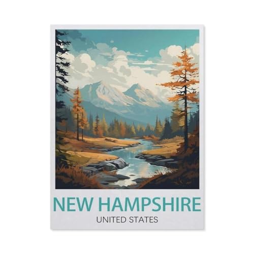 Erwachsene und Kinder Puzzle 1000 Teile Puzzle，New Hampshire, Vereinigten Staaten，einfaches Puzzlespiel Rollenpuzzle Lernspiel Spielzeug Familie Dekoration（50x70cm）-T82 von GSBRSNTS