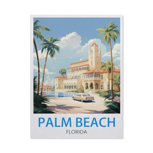 Erwachsene und Kinder Puzzle 1000 Teile Puzzle，Palm Beach, Florida，einfaches Puzzlespiel Rollenpuzzle Lernspiel Spielzeug Familie Dekoration（38x26cm）-V28 von GSBRSNTS