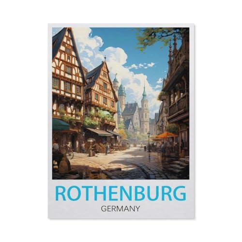 Erwachsene und Kinder Puzzle 1000 Teile Puzzle，Rothenburg, Deutschland，einfaches Puzzlespiel Rollenpuzzle Lernspiel Spielzeug Familie Dekoration（75x50cm）-T79 von GSBRSNTS