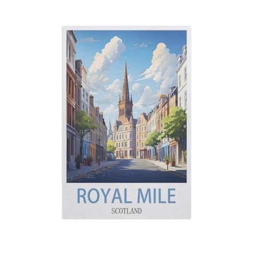 Erwachsene und Kinder Puzzle 1000 Teile Puzzle，Royal Mile, Schottland，einfaches Puzzlespiel Rollenpuzzle Lernspiel Spielzeug Familie Dekoration（50x70cm）-AI48 von GSBRSNTS