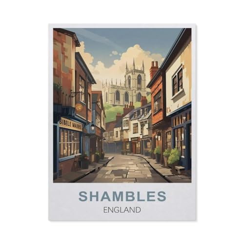 Erwachsene und Kinder Puzzle 1000 Teile Puzzle，Shambles, England，einfaches Puzzlespiel Rollenpuzzle Lernspiel Spielzeug Familie Dekoration（75x50cm）-T6 von GSBRSNTS