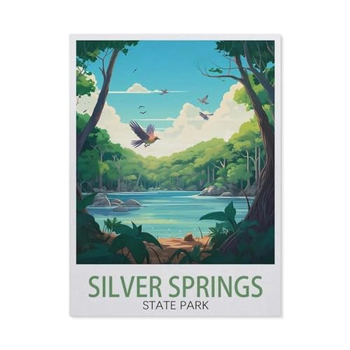 Erwachsene und Kinder Puzzle 1000 Teile Puzzle，Silver Springs State Park，einfaches Puzzlespiel Rollenpuzzle Lernspiel Spielzeug Familie Dekoration（50x70cm）-W74 von GSBRSNTS