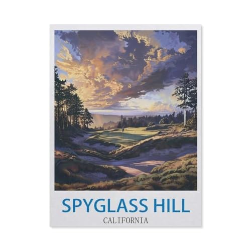 Erwachsene und Kinder Puzzle 1000 Teile Puzzle，Spyglass Hill, Kalifornien – Spyglass Golf，einfaches Puzzlespiel Rollenpuzzle Lernspiel Spielzeug Familie Dekoration（50x70cm）-O68 von GSBRSNTS