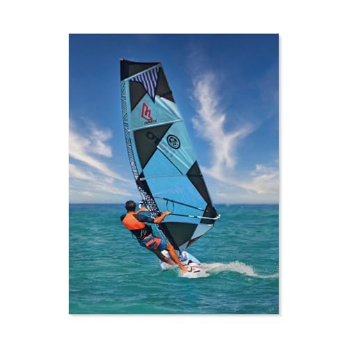 Erwachsene und Kinder Puzzle 1000 Teile Puzzle，Windsurfen - eins Werden mit dem Board，einfaches Puzzlespiel Rollenpuzzle Lernspiel Spielzeug Familie Dekoration（50x70cm）-AG99 von GSBRSNTS