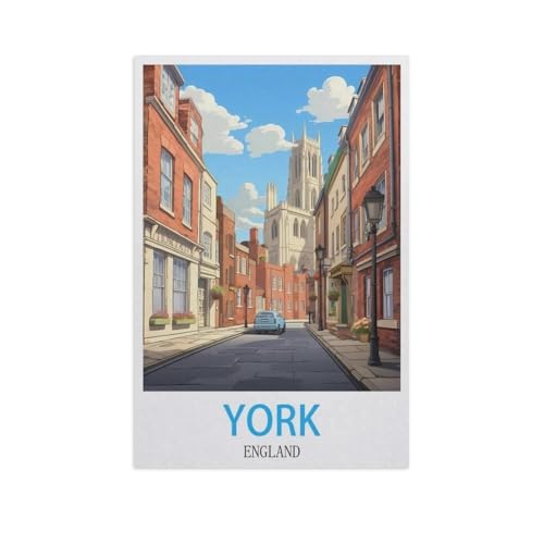 Erwachsene und Kinder Puzzle 1000 Teile Puzzle，York, England，einfaches Puzzlespiel Rollenpuzzle Lernspiel Spielzeug Familie Dekoration（38x26cm）-AJ94 von GSBRSNTS