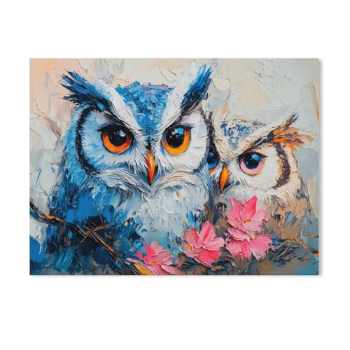 Eulen in der Morgendämmerung，Puzzle 1000 Teile Erwachsene Kinde Spaß Lernspielzeug Geschenke（38x26cm）-Z63 von GSBRSNTS