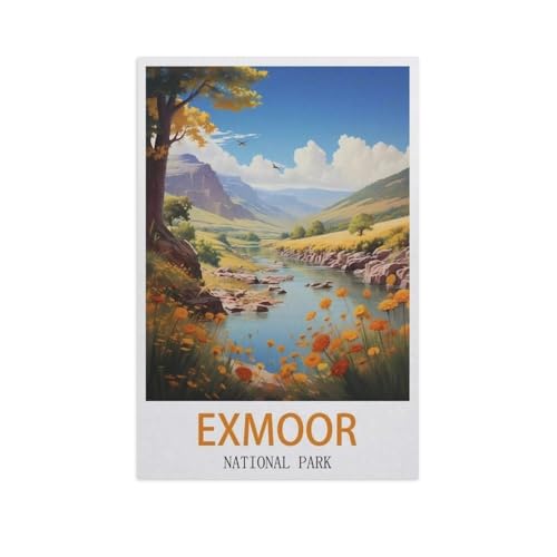 Exmoor Nationalpark，Puzzle 1000 Teile Holz Puzzle Erwachsene Kinder Lernspielzeug Familie Dekompressionsspiel（75x50cm）-AI35 von GSBRSNTS