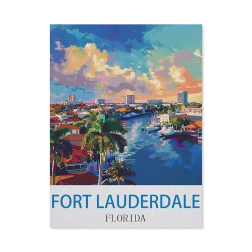 Fort Lauderdale, Florida，Papier Puzzle 1000 Teile Spielzeug Für Erwachsene Dekompressionsspiel（38x26cm）-O57 von GSBRSNTS