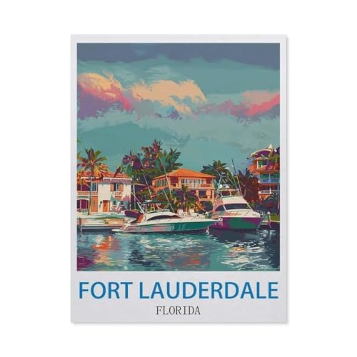 Fort Lauderdale, Florida，Puzzles 1000 Teile für Erwachsene, Klassische Puzzle Jungen Mädchen Puzzle für Kinder Teenager Lernspiel Spielzeug（38x26cm）-O51 von GSBRSNTS