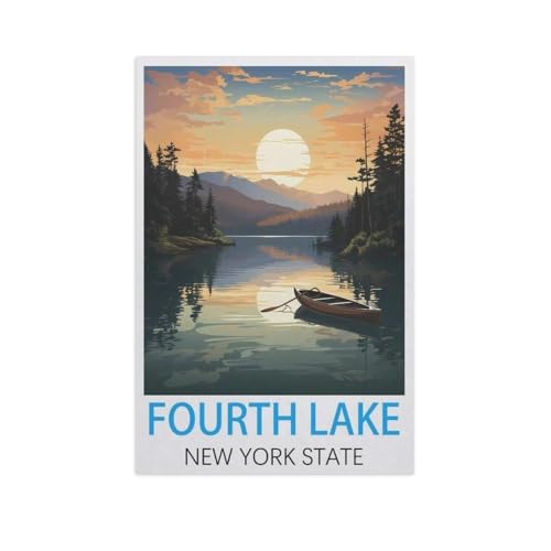 Fourth Lake, New York State，Puzzles 1000 Teile für Erwachsene, Klassische Puzzle Kinder Puzzle Herausfordernde Und Schwierige Rätsel für Erwachsene Und Jugendliche（38x26cm）-AK52 von GSBRSNTS