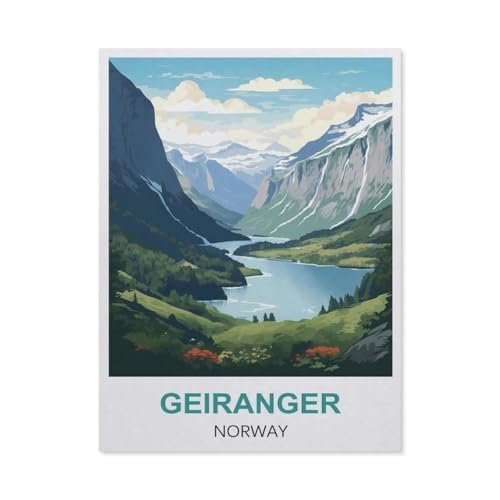 Geiranger, Norwegen，Puzzles für Erwachsene 1000 Teile, Klassische Puzzle Puzzle Schwierig für Erwachsene Teenager Freizeit Spaß Spiel Spielzeug （38x26cm）-Q69 von GSBRSNTS