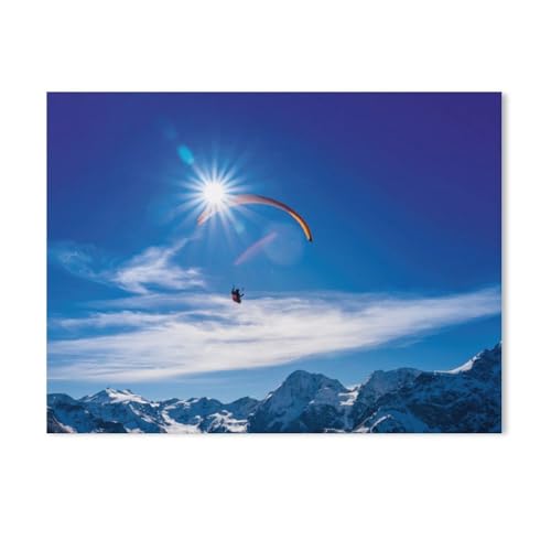 Gleitschirmfliegen am Ortlermassiv，Klassisches Puzzle 3D Puzzle DIY Kit Papier Spielzeug Einzigartiges Geschenk（38x26cm）-AC97 von GSBRSNTS