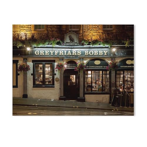 Greyfriars Bobby Pub，Papier Puzzle 1000 Teile Spielzeug Für Erwachsene Dekompressionsspiel（38x26cm）-AD23 von GSBRSNTS