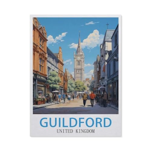 Guildford, Vereinigtes Königreich，1000 Stück Erwachsene Holz Landschaft Puzzles Für Kinder Lernspielzeug Geschenke（75x50cm）-W70 von GSBRSNTS