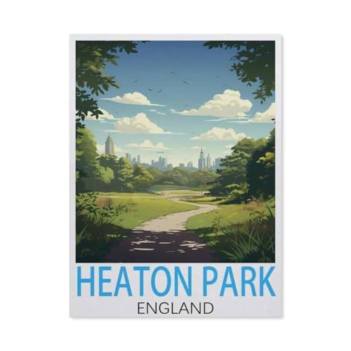 Heaton Park, England Vintage-Reiseposter，Puzzle 1000 Teile Papier Puzzle Erwachsene Kinder Lernspielzeug Familie Dekompressionsspiel（38x26cm）-K87 von GSBRSNTS