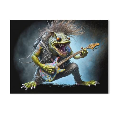 Heavy Metal Frosch，1000 Stück Erwachsene Papier Landschaft Puzzles Für Kinder Lernspielzeug Geschenke（38x26cm）-AD30 von GSBRSNTS