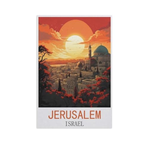 Holz Jigsaw Puzzle 1000 Stück，Jerusalem, Israel，Erwachsene Kinder Spielzeug Dekompressionsspiel（75x50cm）-AM22 von GSBRSNTS