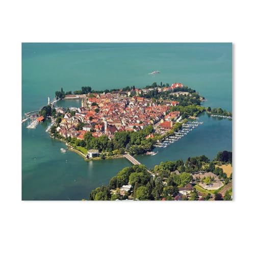 Holz Jigsaw Puzzle 1000 Stück，Lindau - Juwel am Bodensee，Erwachsene Kinder Spielzeug Dekompressionsspiel（75x50cm）-AA51 von GSBRSNTS