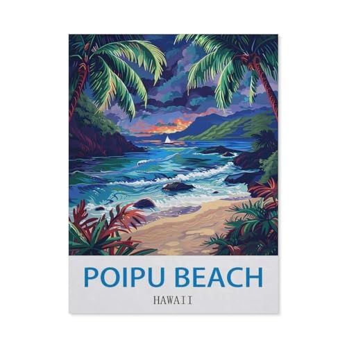 Holz Jigsaw Puzzle 1000 Stück，Poipu Beach, Hawaii，Erwachsene Kinder Spielzeug Dekompressionsspiel（75x50cm）-W83 von GSBRSNTS