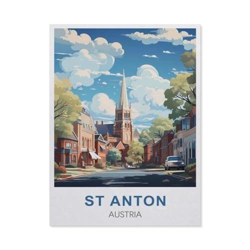 Holz Jigsaw Puzzle 1000 Stück，St. Anton Österreich，Erwachsene Kinder Spielzeug Dekompressionsspiel（75x50cm）-Q96 von GSBRSNTS