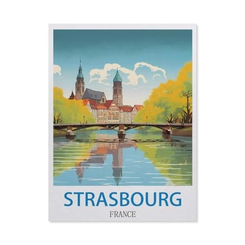 Holz Jigsaw Puzzle 1000 Stück，Straßburg Frankreich，Erwachsene Kinder Spielzeug Dekompressionsspiel（75x50cm）-Q23 von GSBRSNTS