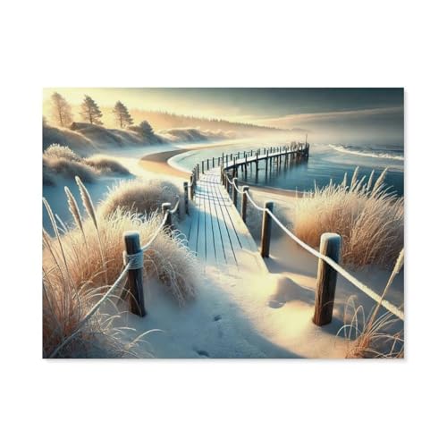 Holz Jigsaw Puzzle 1000 Stück，Winterliche Ruhe，Erwachsene Kinder Spielzeug Dekompressionsspiel（75x50cm）-AH11 von GSBRSNTS