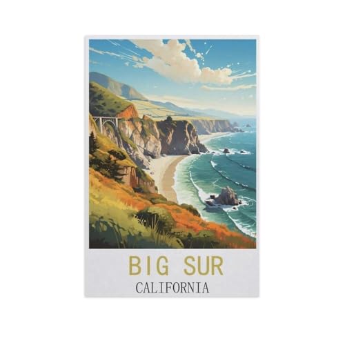 Holz Puzzle 1000 Stück，Big Sur, Kalifornien，Puzzles Lernspielzeug Für Erwachsene Geburtstagsgeschenk（75x50cm）-AM97 von GSBRSNTS