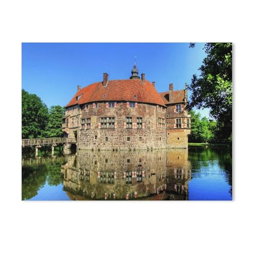 Holz Puzzle 1000 Stück，Burg Vischering in Lüdinghausen，Erwachsene Kinder Spielzeug Dekompression Spiel（75x50cm）-Y97 von GSBRSNTS