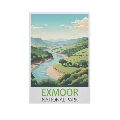 Holz Puzzle 1000 Stück，Exmoor Nationalpark，Erwachsene Kinder Spielzeug Dekompression Spiel（75x50cm）-AJ98 von GSBRSNTS