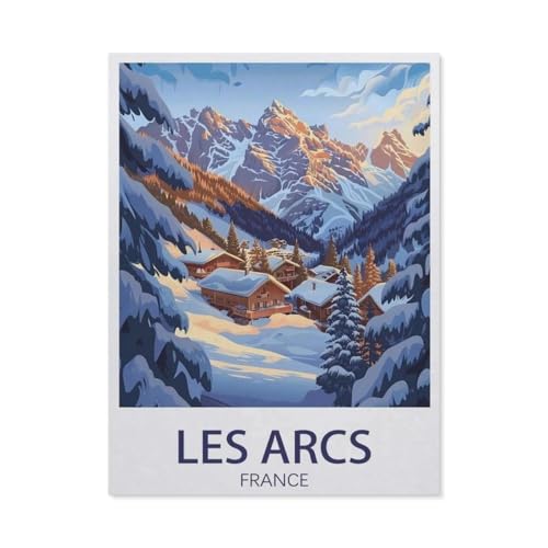 Holz Puzzle 1000 Stück，Les Arcs, Frankreich | Ski，Lernspielzeug Für Erwachsene Geburtstagsgeschenk（75x50cm）-W77 von GSBRSNTS