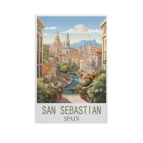 Holz Puzzle 1000 Stück，San Sebastián, Spanien，Erwachsene Kinder Spielzeug Dekompression Spiel（75x50cm）-AM17 von GSBRSNTS