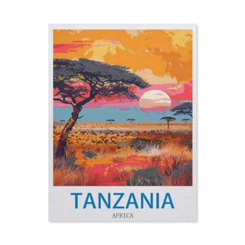 Holz Puzzle 1000 Stück，Tansania, Afrika，Puzzles Lernspielzeug Für Erwachsene Geburtstagsgeschenk（75x50cm）-O79 von GSBRSNTS