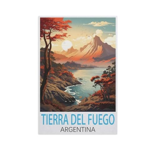 Holzpuzzle Puzzle 1000 Stück，Feuerland, Argentinien，Lernspielzeug Für Erwachsene Geburtstagsgeschenk Dekoration（75x50cm）-AL73 von GSBRSNTS