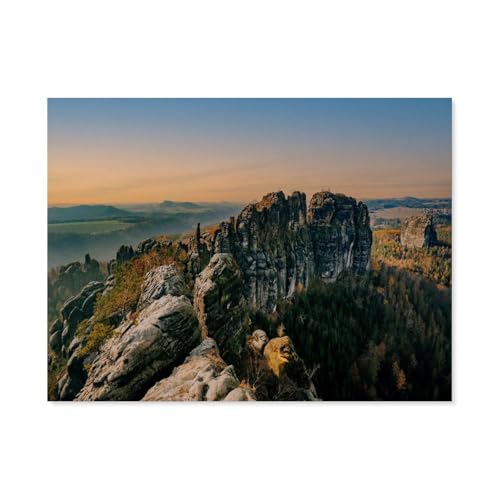 Holzpuzzle Puzzle 1000 Stück，Schrammsteinaussicht，Lernspielzeug Für Erwachsene Geburtstagsgeschenk Dekoration（75x50cm）-AH35 von GSBRSNTS
