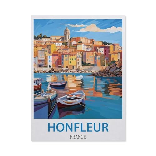 Honfleur, Frankreich，Puzzle 1000 Teile Papier Puzzle Erwachsene Kinder Lernspielzeug Familie Dekompressionsspiel（38x26cm）-P28 von GSBRSNTS
