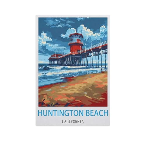 Huntington Beach, Kalifornien，Papier Puzzle 1000 Teile Spielzeug Für Erwachsene Dekompressionsspiel（38x26cm）-AJ83 von GSBRSNTS