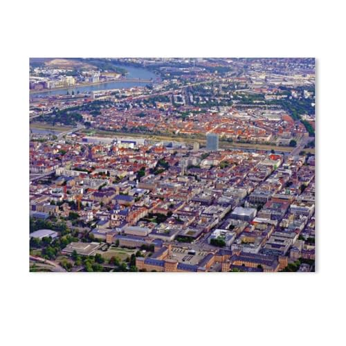 Innenstadt, Mannheim/Deutschland，Puzzles 1000 Teile für Erwachsene, Klassische Puzzle Kinder Puzzle Herausfordernde Und Schwierige Rätsel für Erwachsene Und Jugendliche（38x26cm）-AB67 von GSBRSNTS