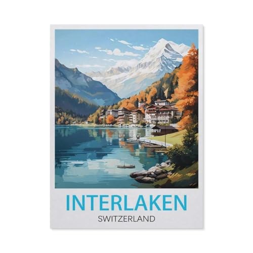 Interlaken, Schweiz，Puzzles 1000 Teile für Erwachsene, Klassische Puzzle Teenager Puzzle Perfektes Pädagogisches Geschenk für Jungen Und Mädchen（38x26cm）-S19 von GSBRSNTS