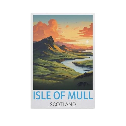 Isle of Mull, Schottland，Puzzle 1000 Teile Papier Puzzle Erwachsene Kinder Lernspielzeug Familie Dekompressionsspiel（38x26cm）-AL27 von GSBRSNTS