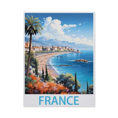 Jigsaw Puzzles 1000 Stück，Frankreich Vintage-Reiseposter，Für Papierkinder Spiele Lernspielzeug（38x26cm）-J60 von GSBRSNTS