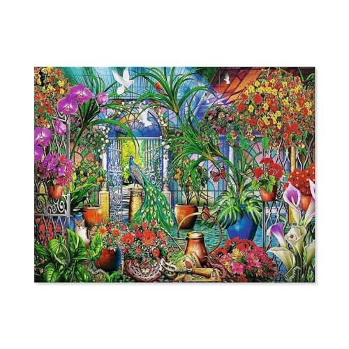 Jigsaw Puzzles 1000 Stück，Pflanzen, Bunte Blumen, Tiere，Für Papierkinder Spiele Lernspielzeug（38x26cm）-D73 von GSBRSNTS