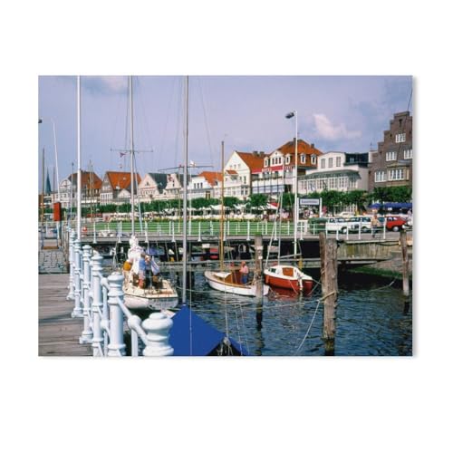 Kaiserbrücke mit Ortsansicht Travemünde，Puzzles für Erwachsene 1000 Teile, Klassische Puzzle Puzzle Schwierig für Erwachsene Teenager Freizeit Spaß Spiel Spielzeug （38x26cm）-AD89 von GSBRSNTS