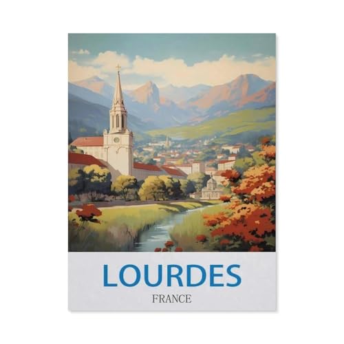 Kinder Holz Puzzle 1000 Teile，Lourdes, Frankreich，Modern Zuhause Dekoration Einzigartiges Geschenk（75x50cm）-Q31 von GSBRSNTS