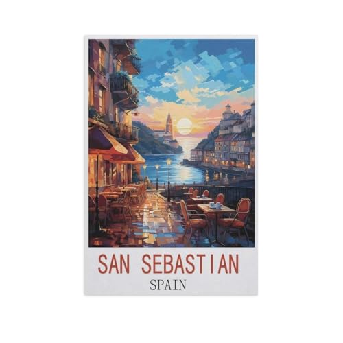 Kinder Holz Puzzle 1000 Teile，San Sebastián, Spanien，Modern Zuhause Dekoration Einzigartiges Geschenk（75x50cm）-AM30 von GSBRSNTS