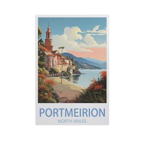 Klassisches Puzzle 1000 Teile，Portmeirion, Nordwales，Kind Oder Einen Freund,1000 Piece（38x26cm）-AN20 von GSBRSNTS