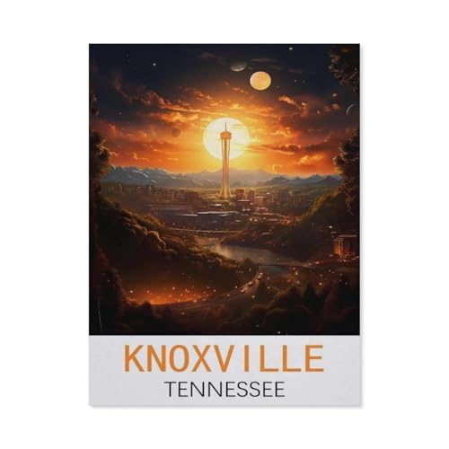 Knoxville, Tennessee Vintage-Reiseposter，Puzzle 1000 Teile,Intellektuelle Entwicklung Pädagogisches Nach Hause Interessante Dekompression Brain Challenge Puzzle Für Jugendliche Kinder（38x26cm）-M40 von GSBRSNTS